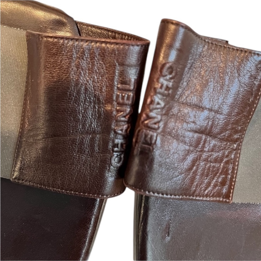 Chanel size 10 brown leather authentic Chanel sandal transparent detail - Picture 10 of 16